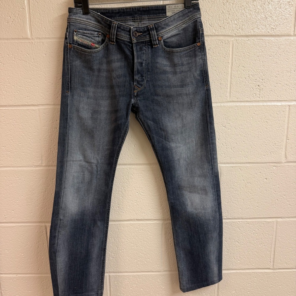 Diesel Mens Viker Regular Straight Jeans 29 Blue Stretch Denim Faded Wash 0885K